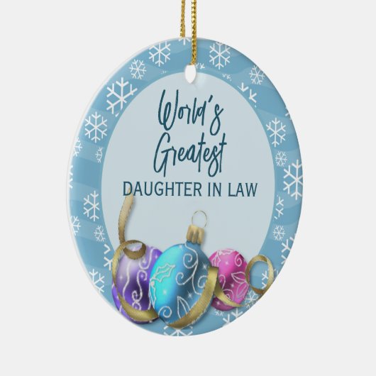 's Werelds grootste dochter in de wet kerstmis Keramisch Ornament (Rechts)