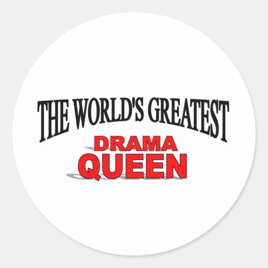 's Werelds grootste dramakoningin Ronde Sticker (Voorkant)