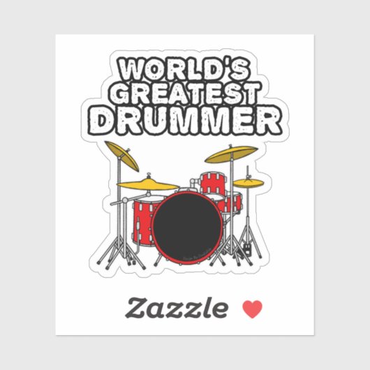 'S Werelds grootste drummer, drumkit muzikant Funn Sticker (Vel)