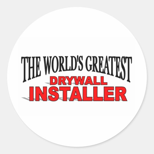 's Werelds grootste drywall-installateur Ronde Sticker (Voorkant)