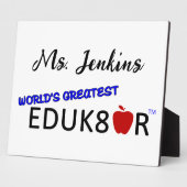 's Werelds Grootste Educator Wit Fotoplaat (Zijkant)