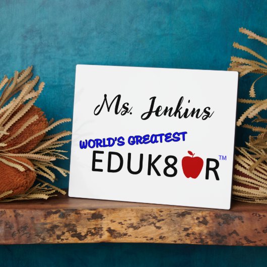 's Werelds Grootste Educator Wit Fotoplaat (Zijkant)