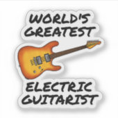 'S Werelds grootste elektrische gitarist, Guitar F Sticker (Voorkant)