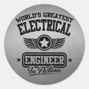 's Werelds grootste elektrische ingenieur in actie Ronde Sticker