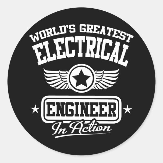 's Werelds grootste elektrische ingenieur in actie Ronde Sticker (Voorkant)