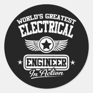 's Werelds grootste elektrische ingenieur in actie Ronde Sticker