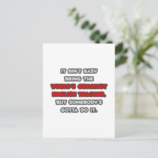 's Werelds grootste Engelse leraar grap Briefkaart (Staand voorkant)
