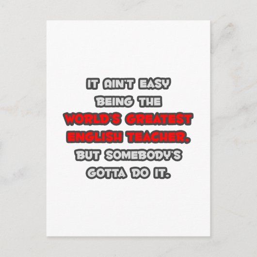 's Werelds grootste Engelse leraar grap Briefkaart (Voorkant)