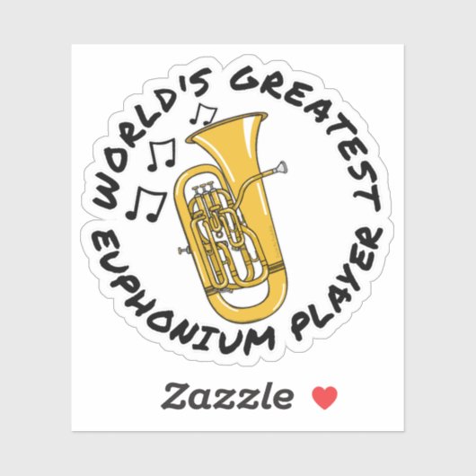 's Werelds grootste euphonium-speler, kopermuzikan Sticker (Vel)
