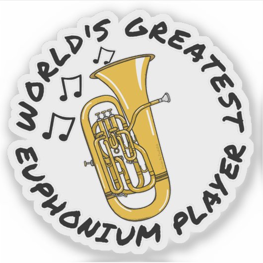 's Werelds grootste euphonium-speler, kopermuzikan Sticker (Voorkant)