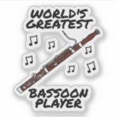 's Werelds grootste fagottist, fagottist Funny Sticker (Voorkant)