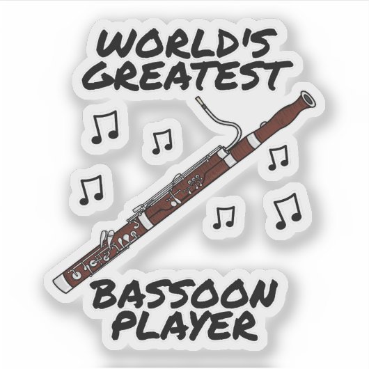 's Werelds grootste fagottist, fagottist Funny Sticker (Voorkant)