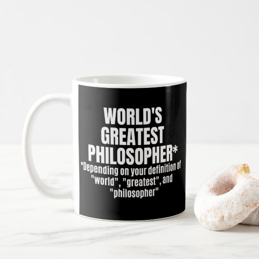 's Werelds grootste filosoof Funny Philosophy Koffiemok (Met donut)