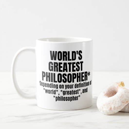 's Werelds grootste filosoof Funny Philosophy Koffiemok (Met donut)