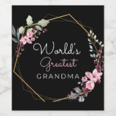 's Werelds grootste flessenetiket met oma-wijn Wijn Etiket (Enkel label)