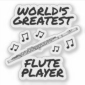 's Werelds grootste fluitspeler, fluitist Funny Sticker (Voorkant)