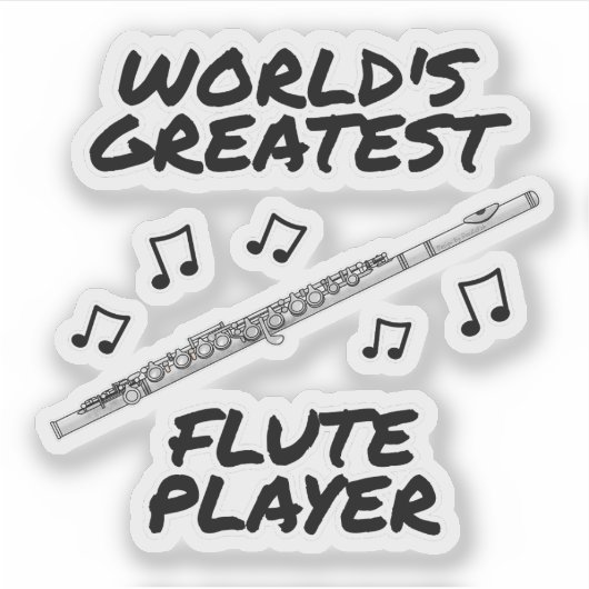 's Werelds grootste fluitspeler, fluitist Funny Sticker (Voorkant)