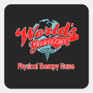 's Werelds grootste fysieke therapieverpleegster Vierkante Sticker