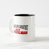 's Werelds grootste gemeenteraadslid Tweekleurige Koffiemok (Voorkant links)