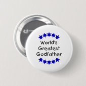 's Werelds grootste godvader (dk. blauwe sterren) Ronde Button 5,7 Cm (Voorkant /achterkant)
