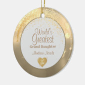 's Werelds grootste grote kerstdochter Keramisch Ornament (Links)