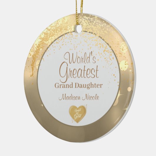 's Werelds grootste grote kerstdochter Keramisch Ornament (Links)