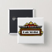 's Werelds grootste haar-lijst Vierkante Button 5,1 Cm (Voorkant /achterkant)