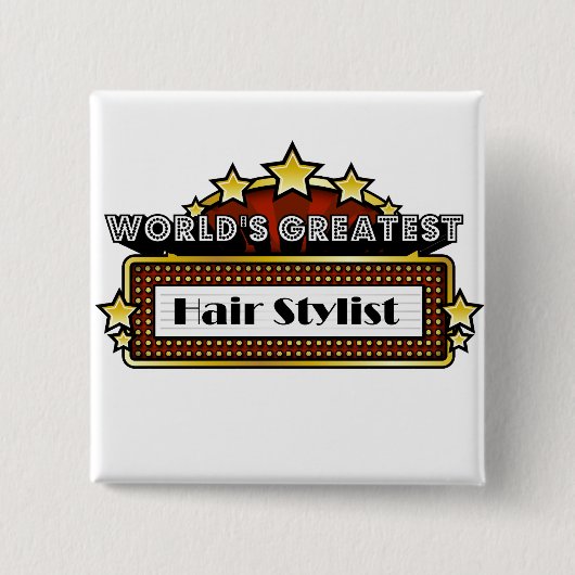 's Werelds grootste haar-lijst Vierkante Button 5,1 Cm (Voorkant)