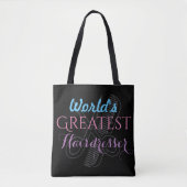 's Werelds grootste hairdresser-naam past zwart aa Tote Bag (Voorkant)