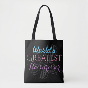 's Werelds grootste hairdresser-naam past zwart aa Tote Bag