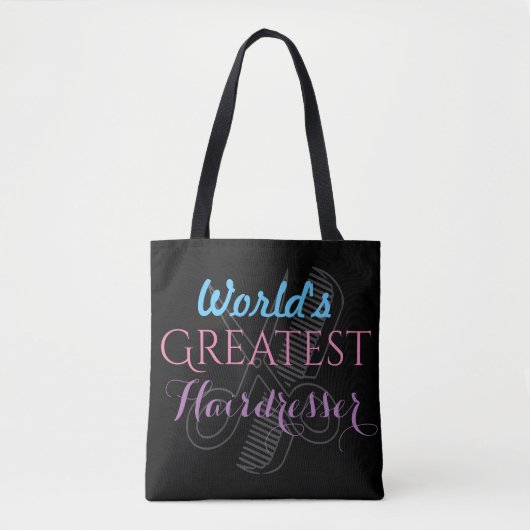 's Werelds grootste hairdresser-naam past zwart aa Tote Bag (Voorkant)
