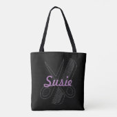's Werelds grootste hairdresser-naam past zwart aa Tote Bag (Achterkant)