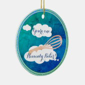 'S Werelds grootste hemelse bakker kerstversiering Keramisch Ornament (Rechts)