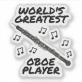 'S Werelds Grootste Hobospeler Oboist Funny Sticker (Voorkant)