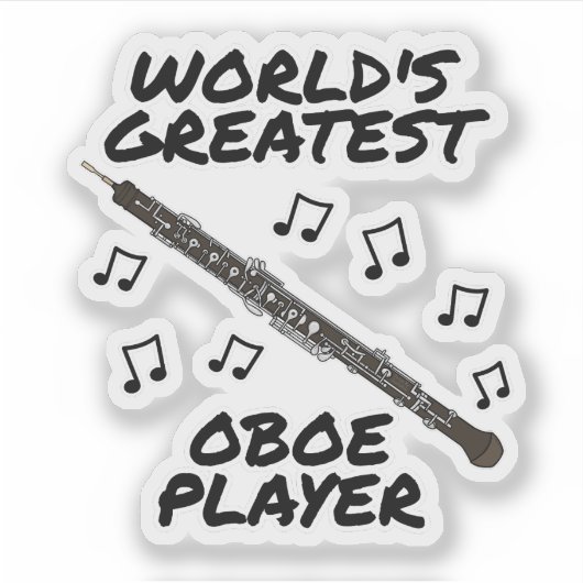 'S Werelds Grootste Hobospeler Oboist Funny Sticker (Voorkant)