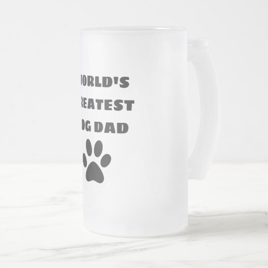 's Werelds grootste hond pap aangepaste tekst op m Matglas Bierpul (Voorkant rechts)