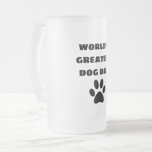 's Werelds grootste hond pap aangepaste tekst op m Matglas Bierpul (Voorkant links)