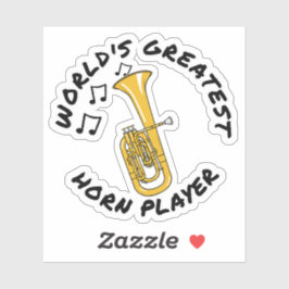 's Werelds grootste hoornspeler, Tenor Horn Funny Sticker