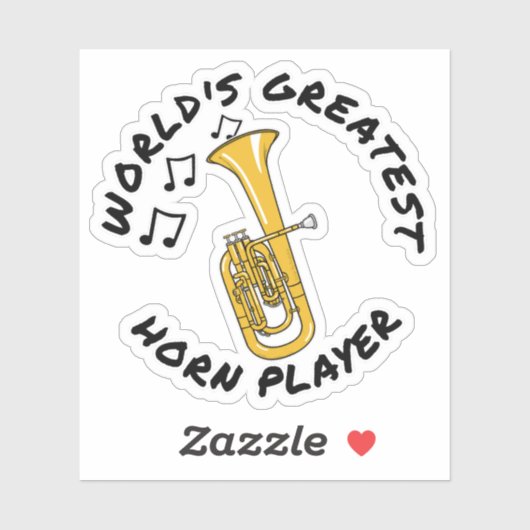 's Werelds grootste hoornspeler, Tenor Horn Funny Sticker (Vel)