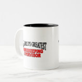 's Werelds grootste huisbewaarder Tweekleurige Koffiemok (Voorkant links)