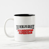 's Werelds grootste huisbewaarder Tweekleurige Koffiemok (Links)