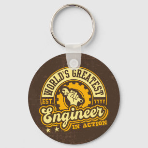 's Werelds grootste ingenieur (EST. JAAR) Sleutelhanger