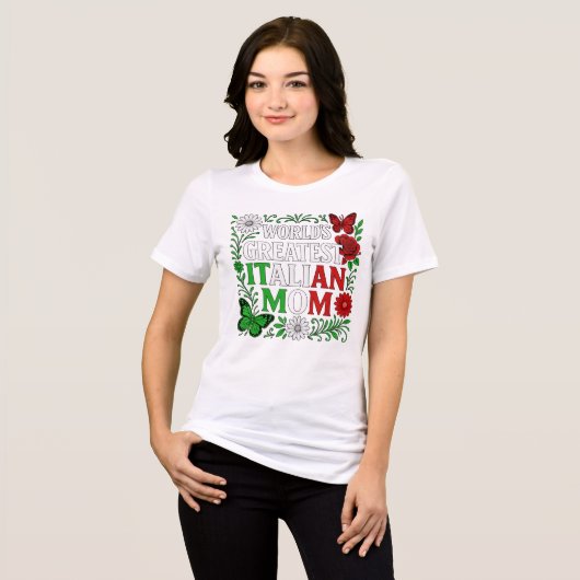 's Werelds Grootste Italiaanse Moeder Tri-Blend Shirt (Voorkant volledig)