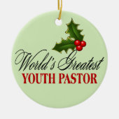 's Werelds grootste jeugdpastor Keramisch Ornament (Voorkant)