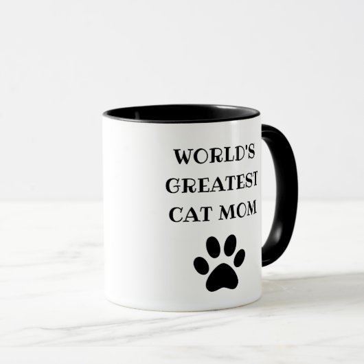 's Werelds grootste kat mam aangepaste tekst op ma Mok (Voorkant rechts)