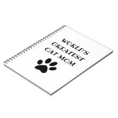 's Werelds grootste kat mam aangepaste tekst op ma Notitieboek (Linkerzijde)