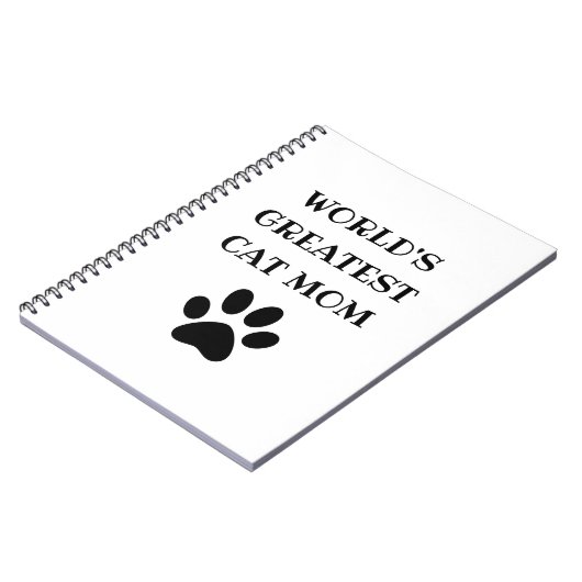 's Werelds grootste kat mam aangepaste tekst op ma Notitieboek (Linkerzijde)