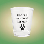 's Werelds grootste kat mam aangepaste tekst op ma Shot Glas