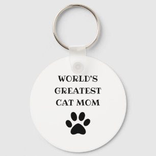 's Werelds grootste kat mam aangepaste tekst op ma Sleutelhanger