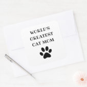 's Werelds grootste kat mam aangepaste tekst op ma Vierkante Sticker (Envelop)